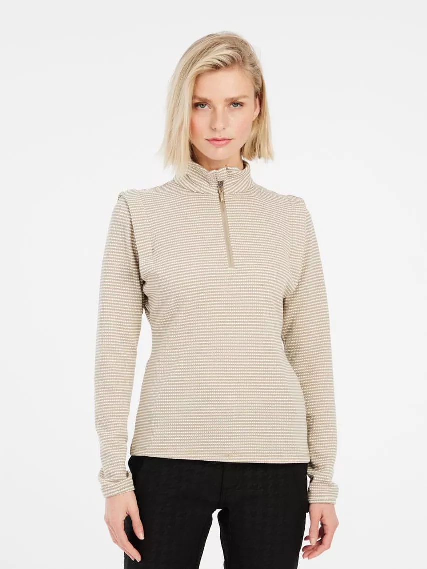 PRTIVORY 1/4 zip active top BambooBeige