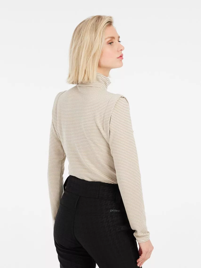 PRTIVORY 1/4 zip active top BambooBeige