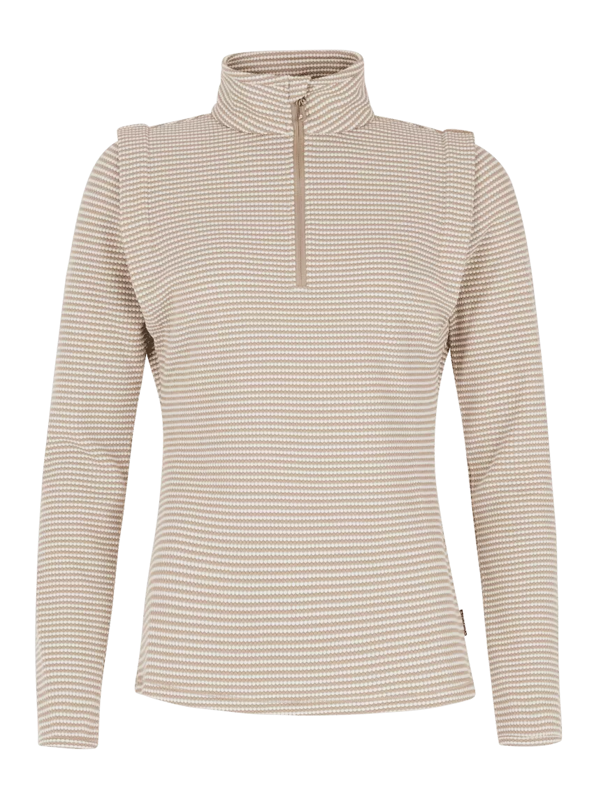 PRTIVORY 1/4 zip active top BambooBeige