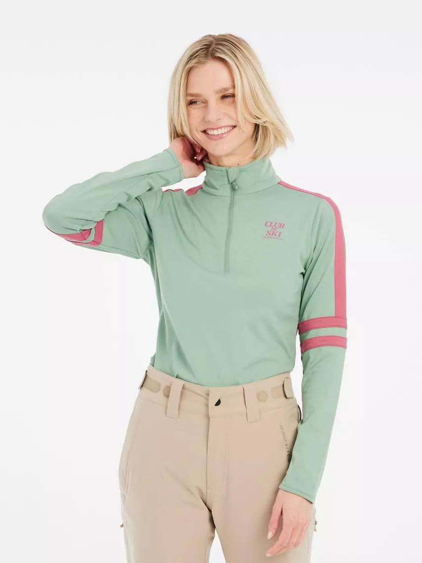 PRTPRUE 1/4 zip active top Green Baygreen