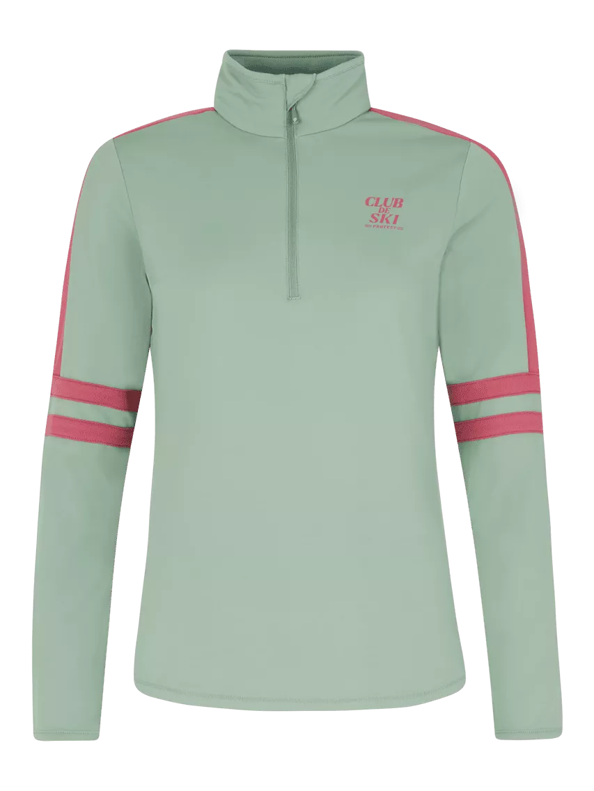 PRTPRUE 1/4 zip active top Green Baygreen
