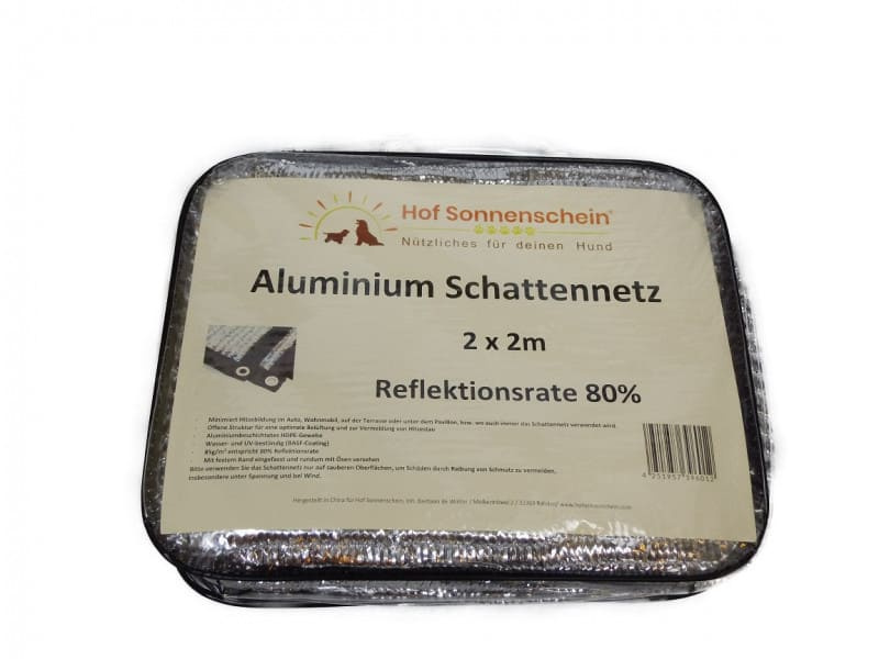 Aluminium Schattennetz 2x2m 80% Reflektionsrate